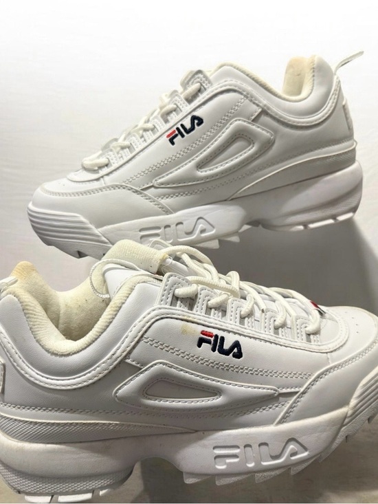 Fila Shoes - FILA DISRUPTOR II KIDS SNEAKER WHITE/PCT/VRED FW02945-111 Size 6 38.5